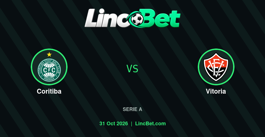 Coritiba vs Vitoria Prediction & Betting Tips - Serie A, October 31, 2026