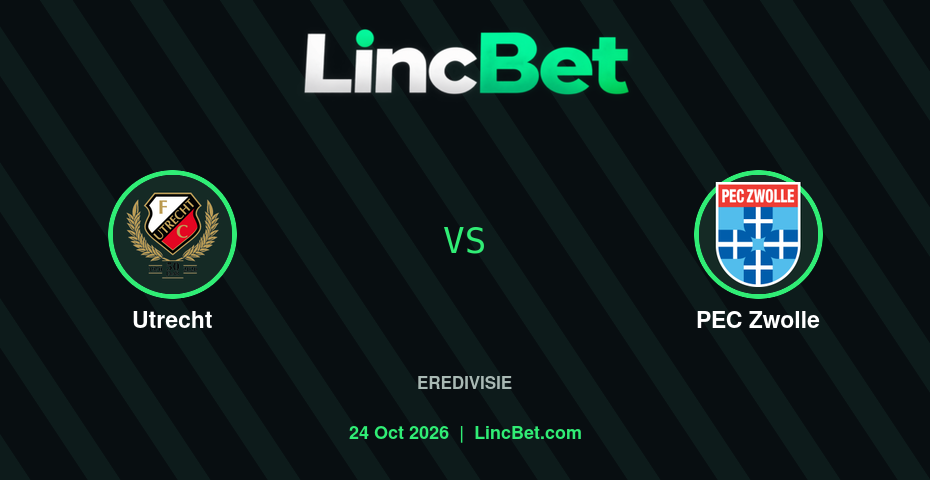 Utrecht vs PEC Zwolle Prediction & Betting Tips - Eredivisie, October 24, 2026