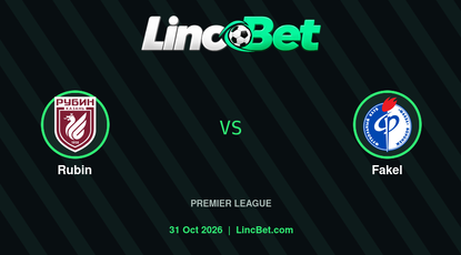 Rubin vs Fakel Prediction & Betting Tips - Premier League, October 31, 2026