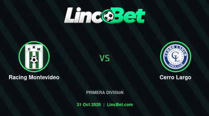 Racing Montevideo vs Cerro Largo Prediction & Betting Tips - Primera División, October 31, 2026